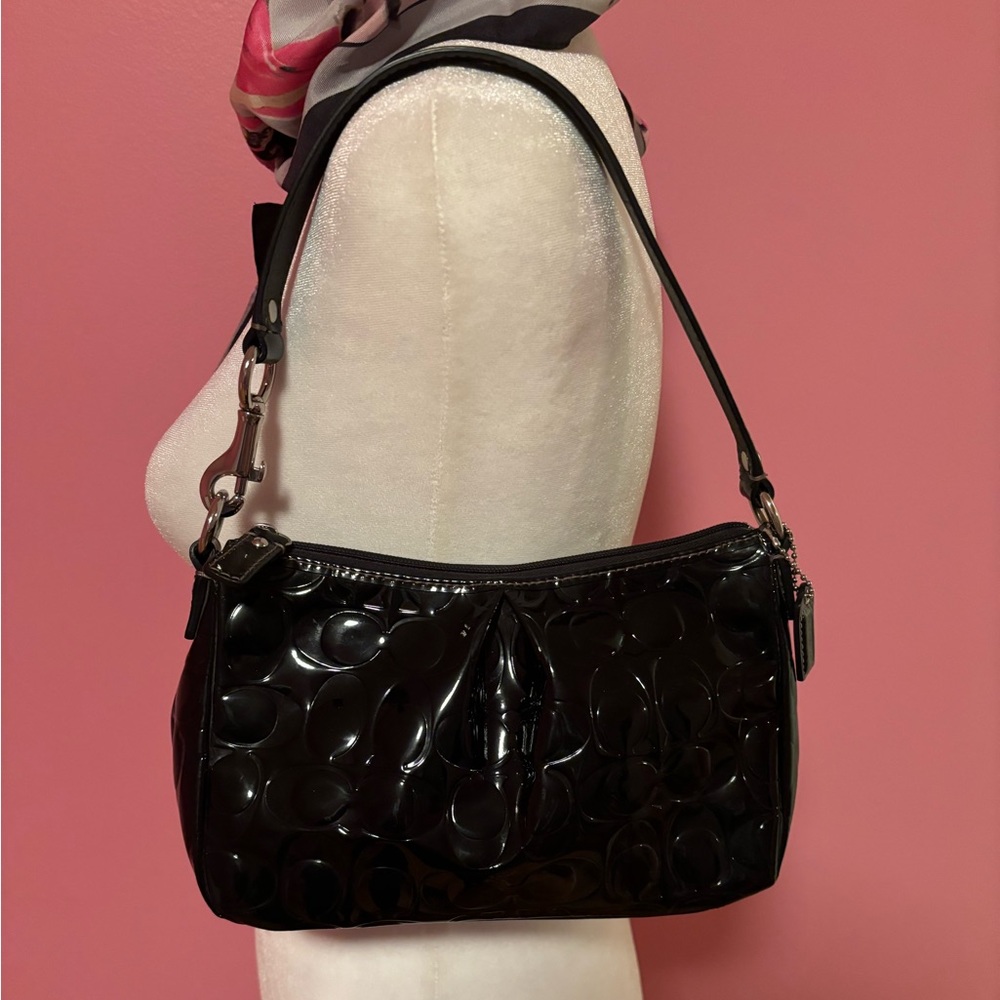 Coach Patent Leather Logo Embossed Mini Bag